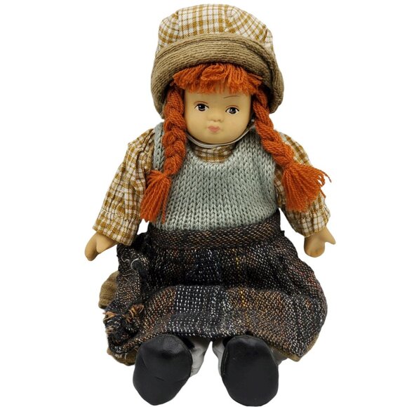 Vintage Ragamuffin Boy & Girl Porcelain & Sawdust Dolls Hand Painted Faces - Picture 3 of 9